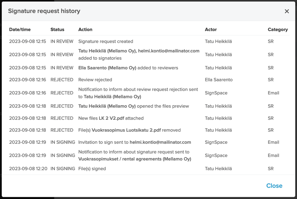 Utilise the logs stored in the service when you need detailed information about events